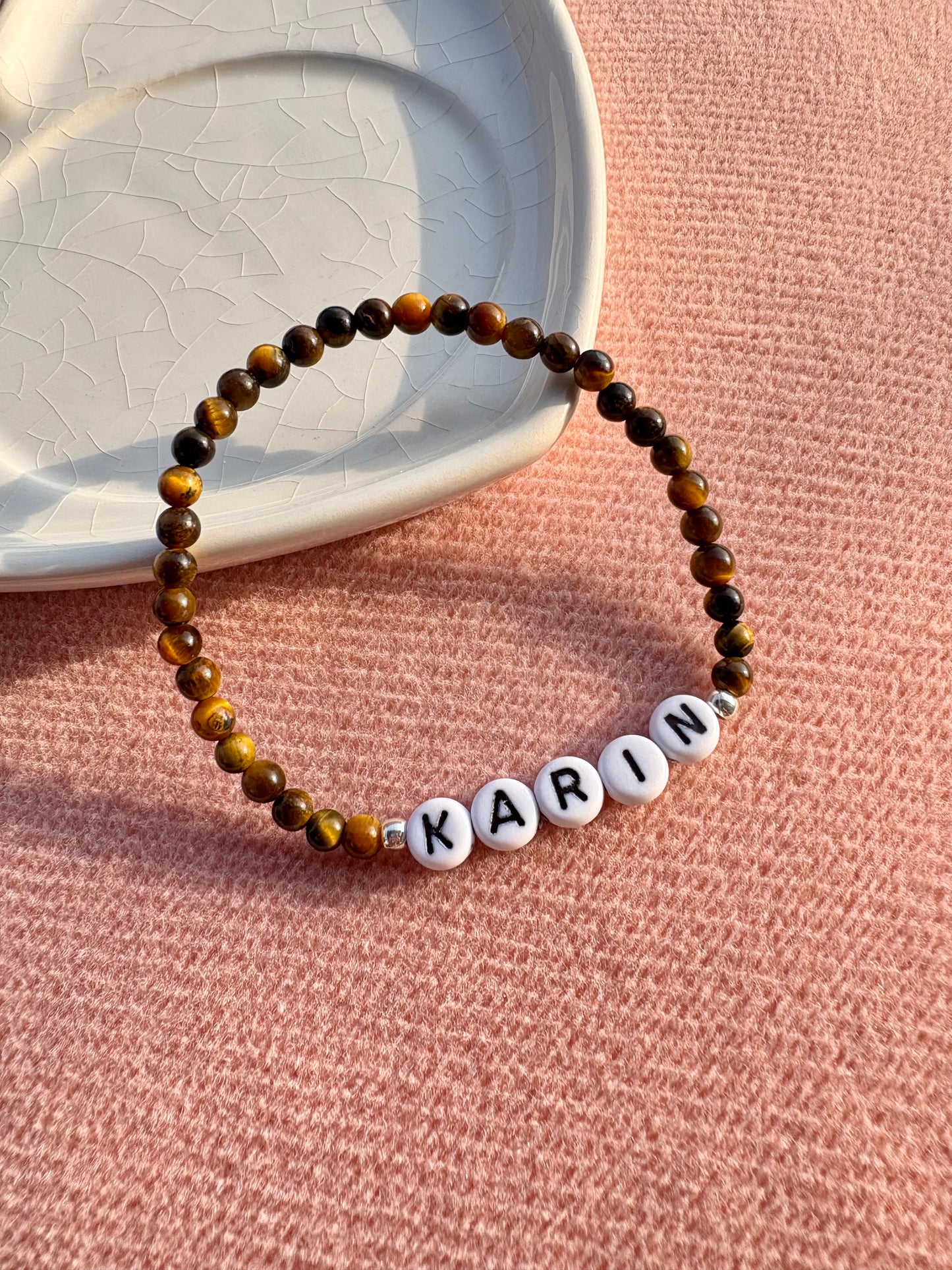 Pulsera piedra natural + Nombre