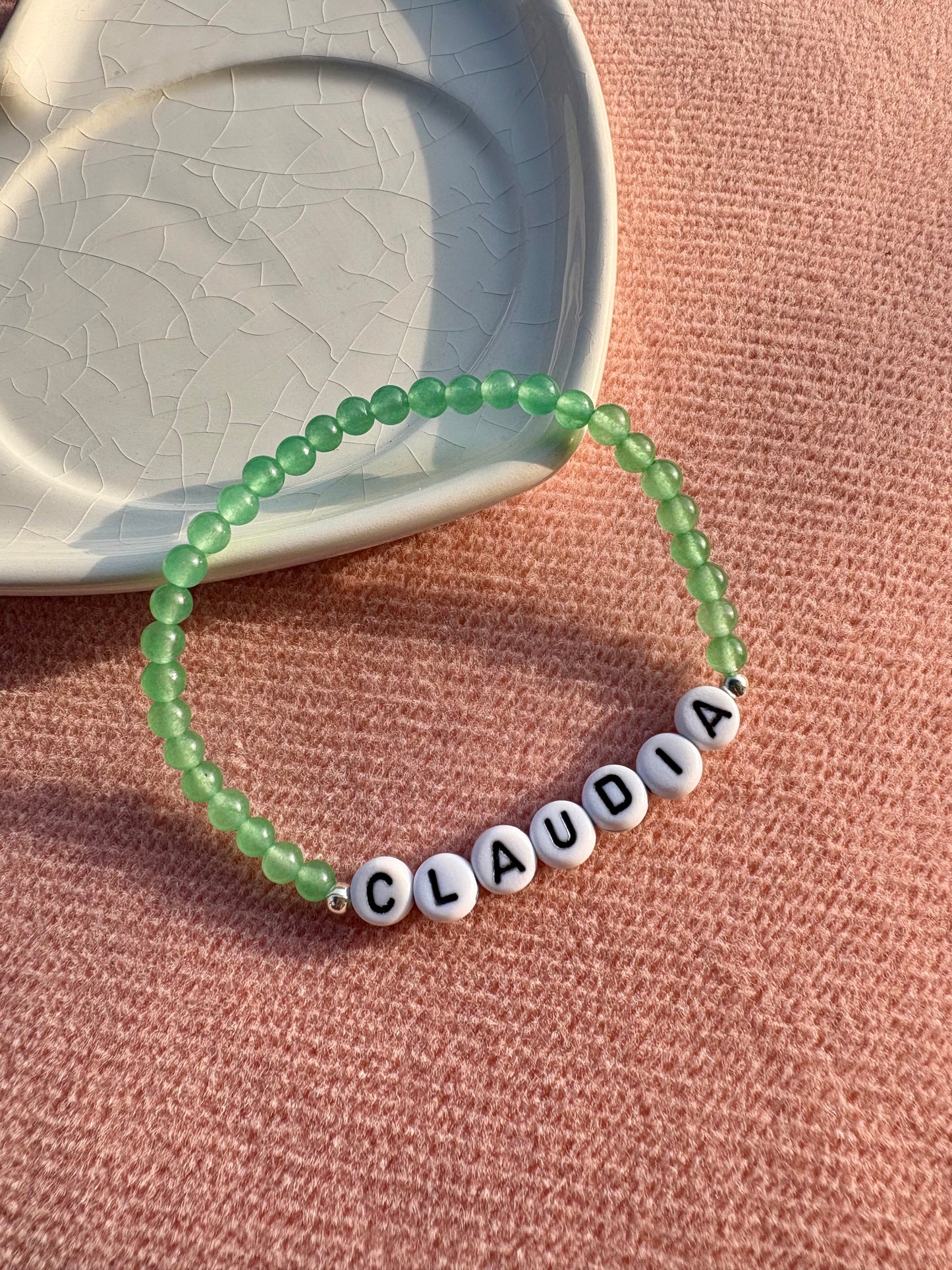 Pulsera piedra natural + Nombre