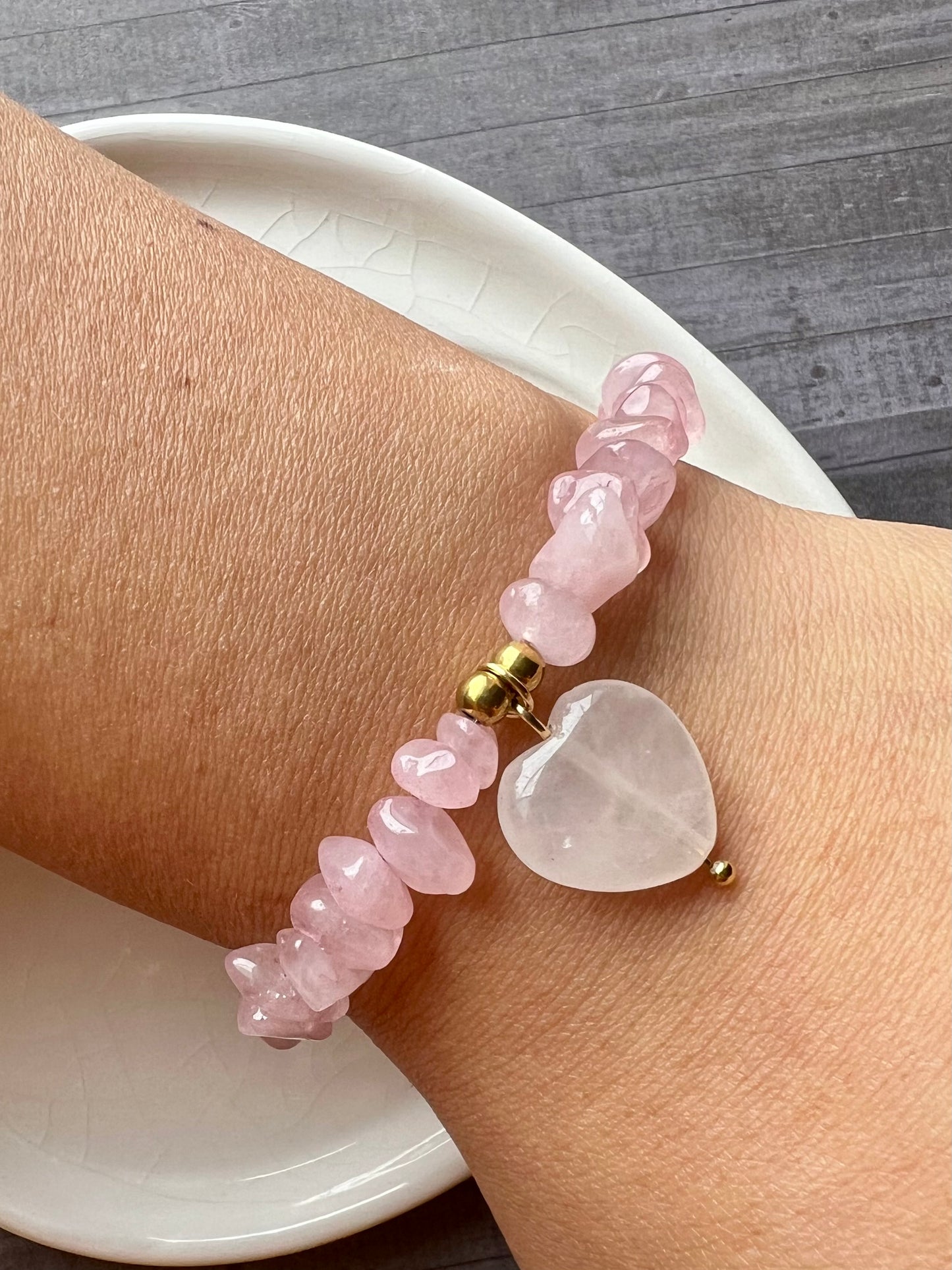 Pulsera Cuarzo Corazón