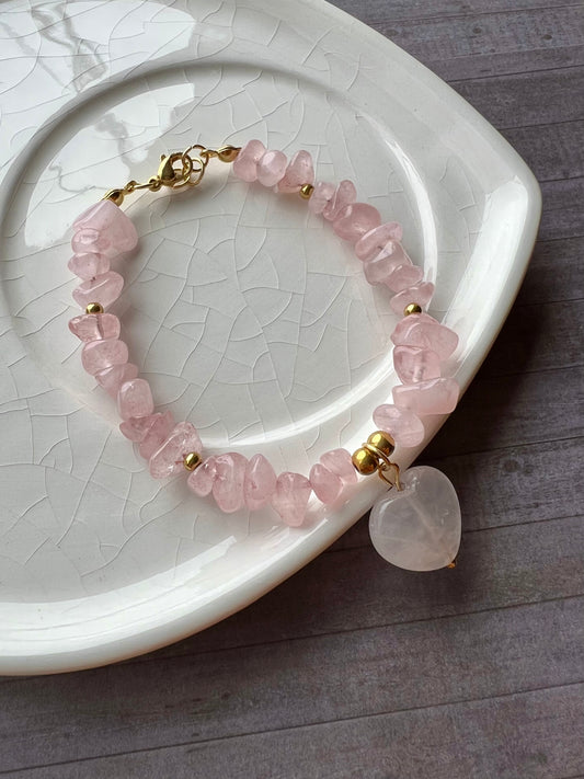 Pulsera Cuarzo Corazón