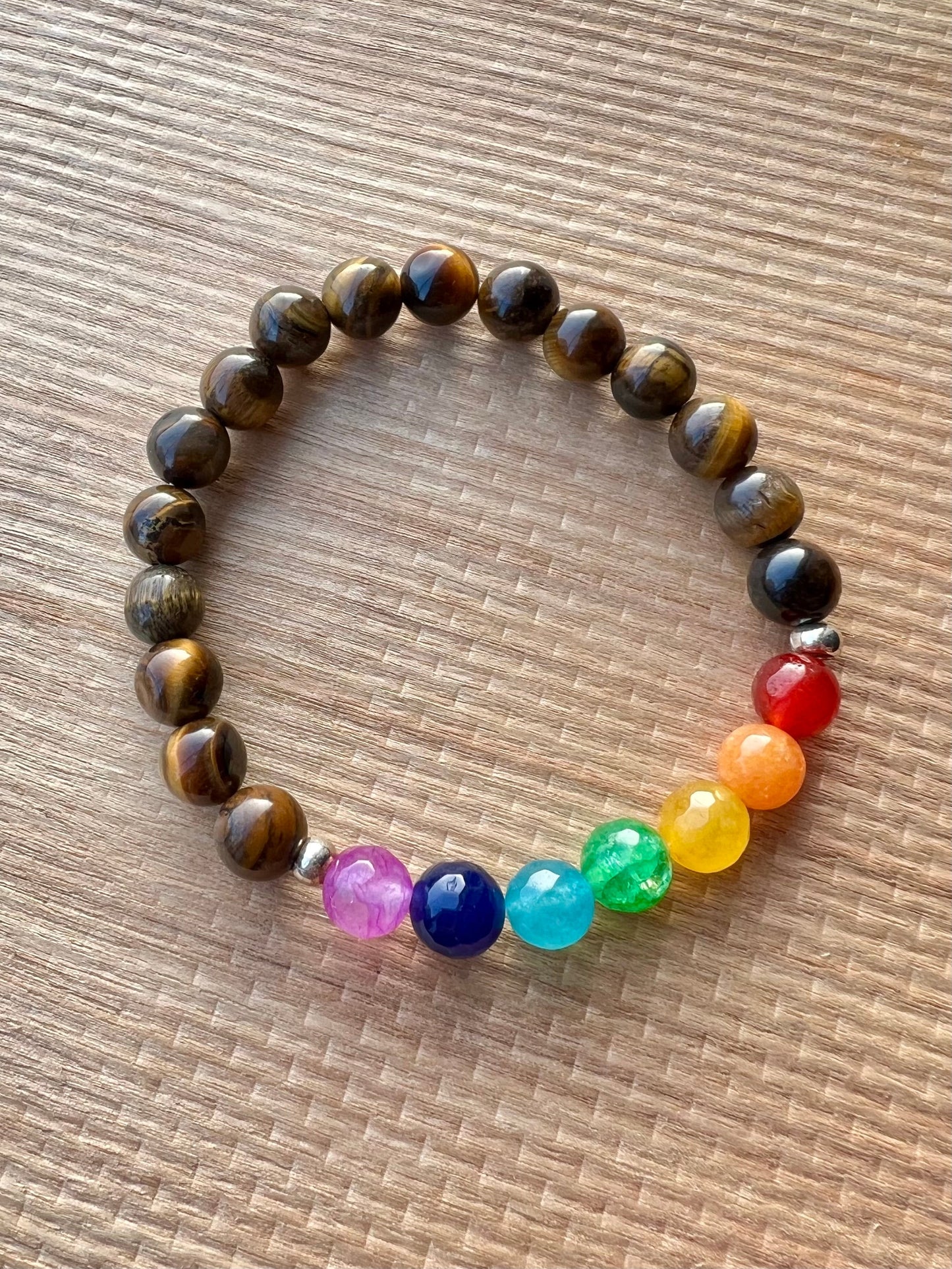 Pulsera 7 chakras ojo de tigre