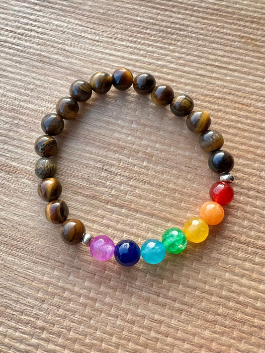 Pulsera 7 chakras ojo de tigre
