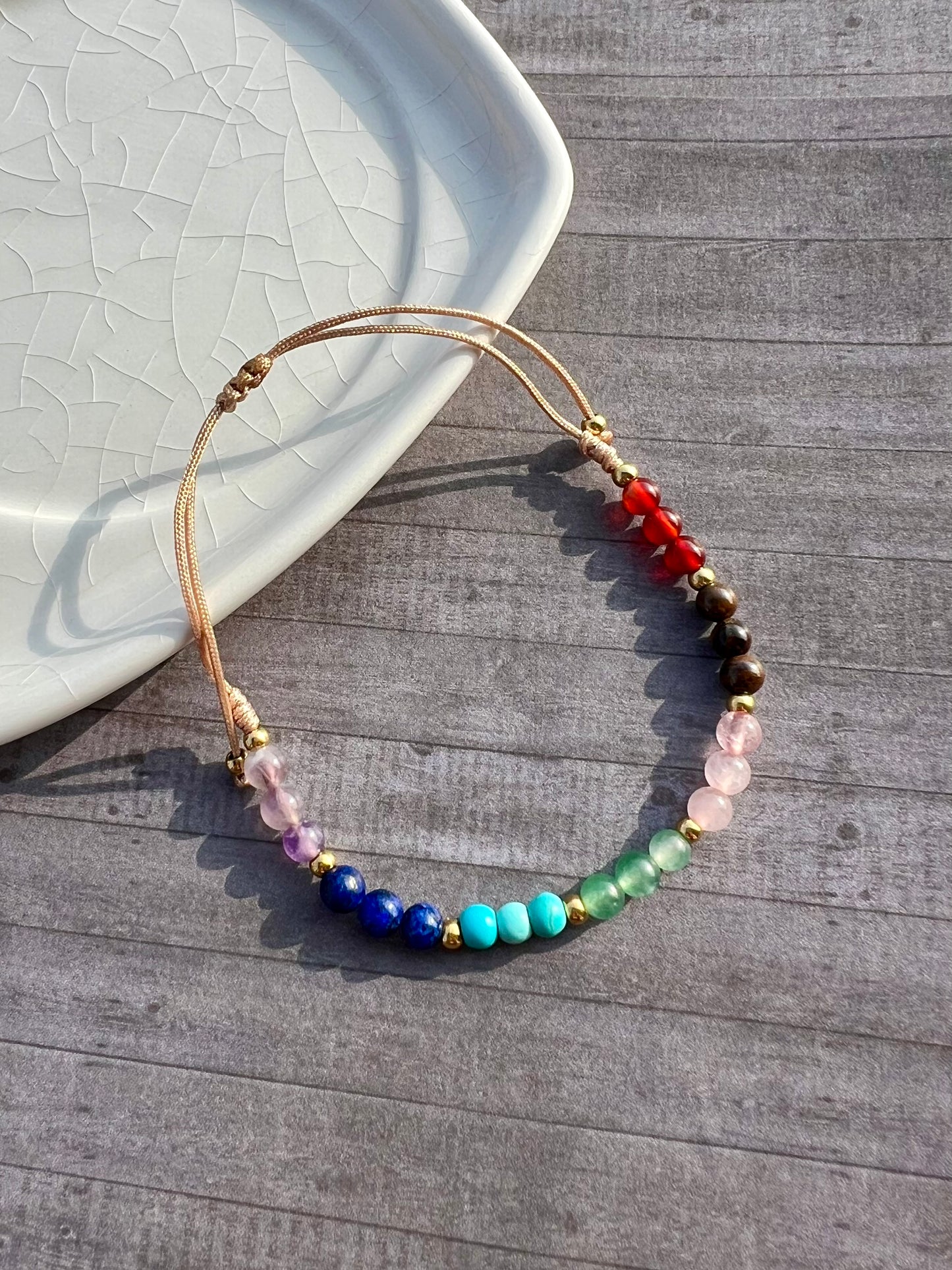 Pulsera 7 chakras tejido