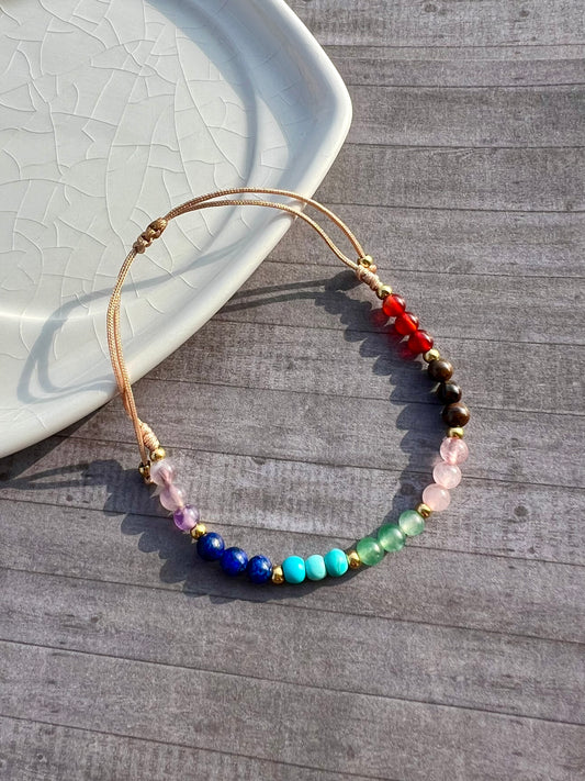 Pulsera 7 chakras tejido