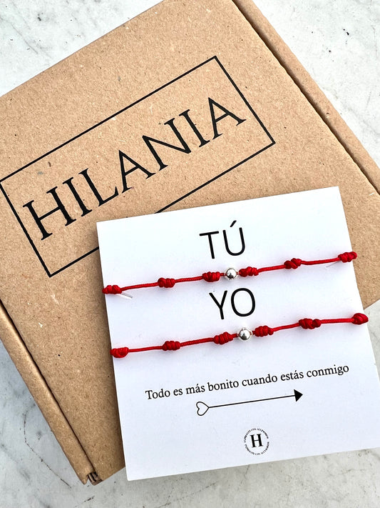 Pulsera Dúo Hilo Rojo