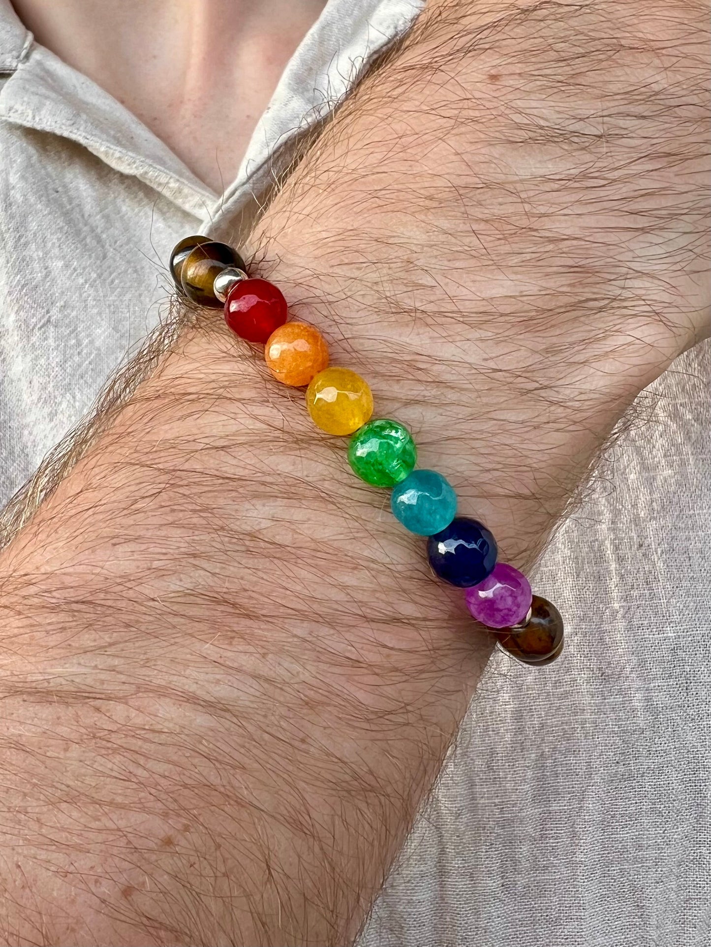 Pulsera 7 chakras ojo de tigre